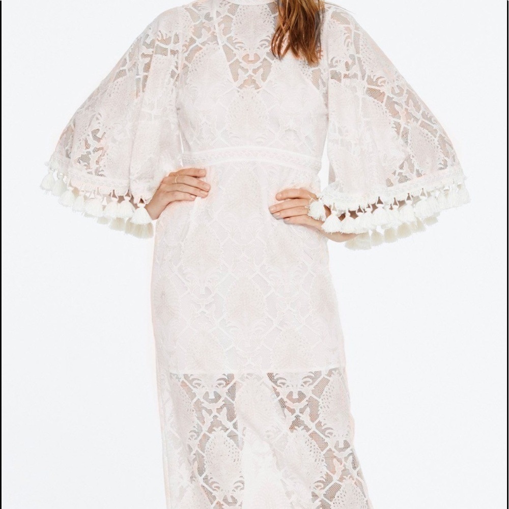 Alice McCall Shell Pink Memphis Wide Sleeve Dress